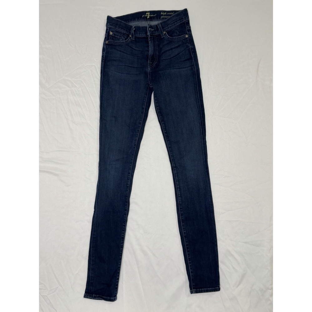 7 For All Mankind Gwenevere Skinny Jeans Womens 26x29 High Waist Dark